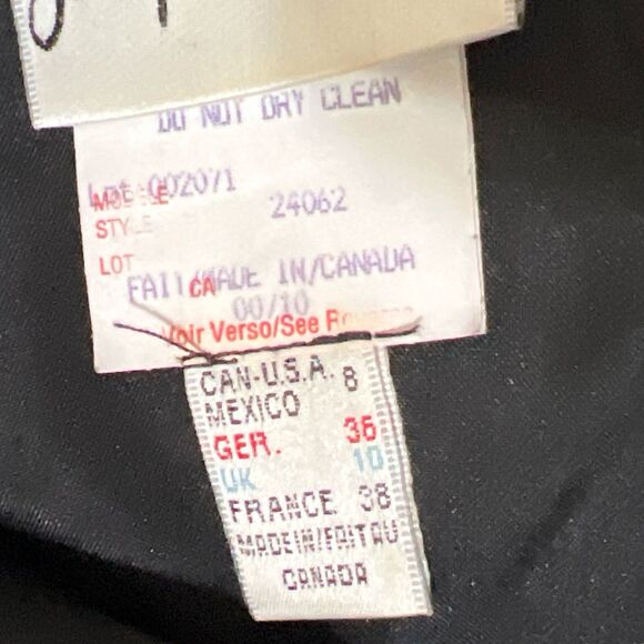 Joseph Ribkoff Beaded Straps Black Shift Dress Womens 8 Sleeveless VTG Canada - Picture 5 of 15